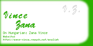 vince zana business card